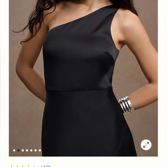 BHLDN Dylan one shoulder satin side slit gown - Picture 3 of 4